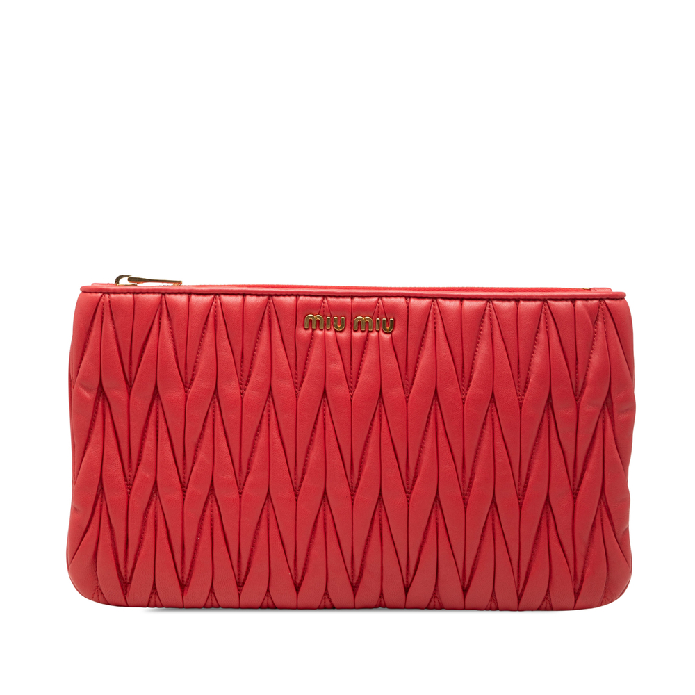 Pre-Loved Miu Miu Matelasse Nappa Clutch